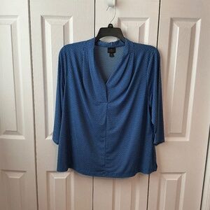 Women’s V-Neck GeometricTop Blue/Black